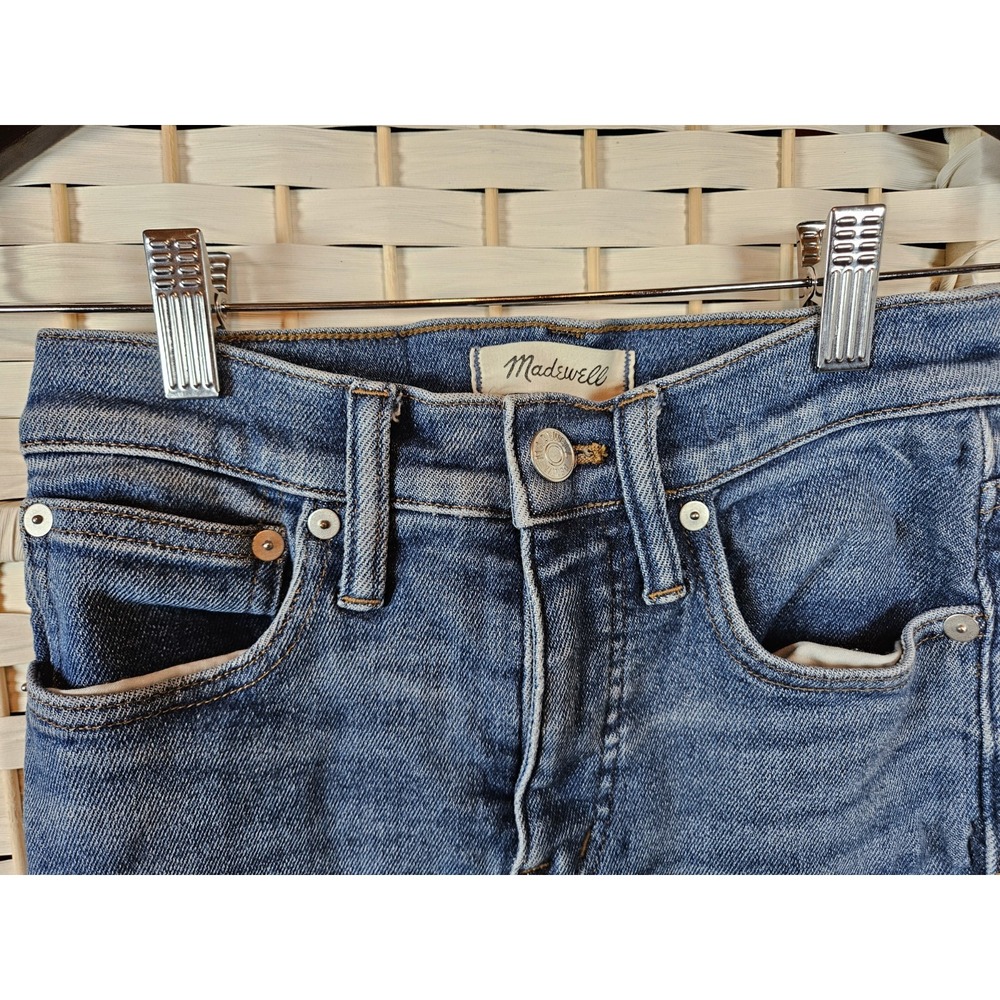 Madewell Jeans Women's Size 24 Blue Cali Demi Boot Raw Hem Casual Western *flaw* - Picture 2 of 12